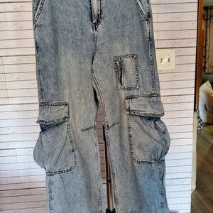 Signature8 Light Blue Relaxed Cargo Jeans